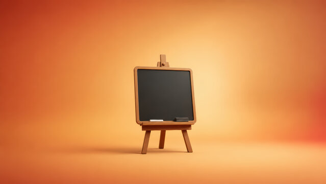 Blackboard on a wooden ease in a clean contemporary commercial composition