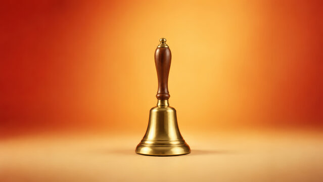 Golden bell in a clean contemporary commercial composition for commercial use