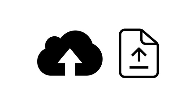 Minimal upload icon isolated on transparent background. Modern PNG symbol for file upload, cloud storage, apps, websites, UI, buttons and graphic design projects.