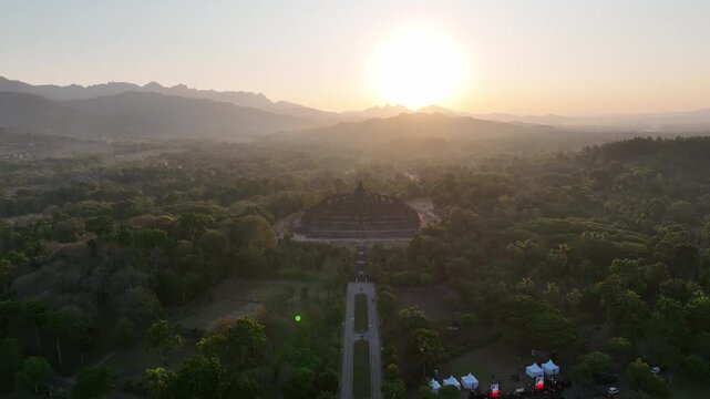 Aerial view of Borobudur Temple