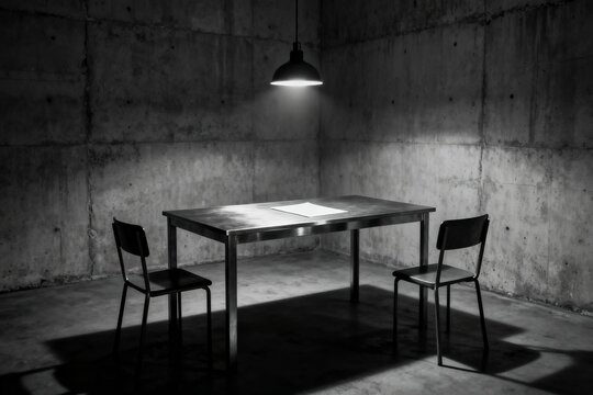 Minimalist Table Setup in Concrete Room