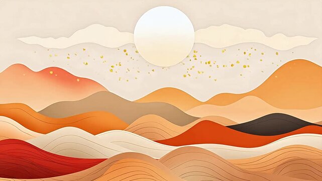 Digital sunrise art design landscape abstract background