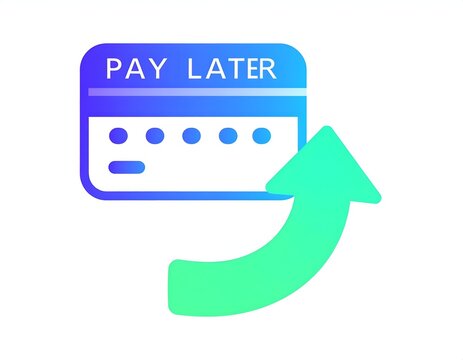 Pay Later Credit Card Icon with Green Arrow for Buy Now Pay Later Concept