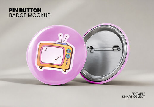 Pin Button Badge Mockup