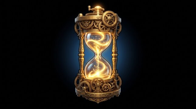 antique clock on black background