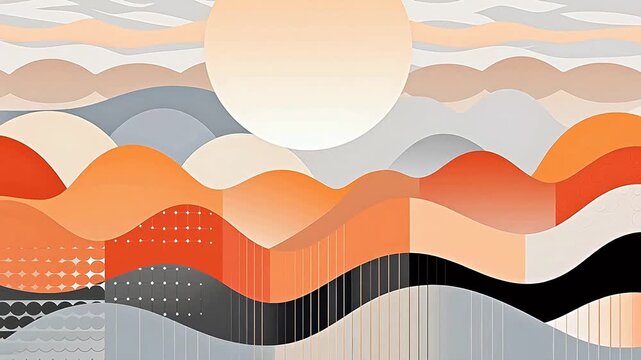 Digital sunrise art design landscape abstract background