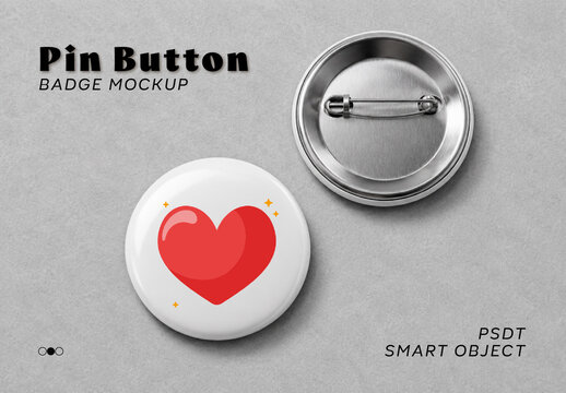 Pin Button Badge Mockup
