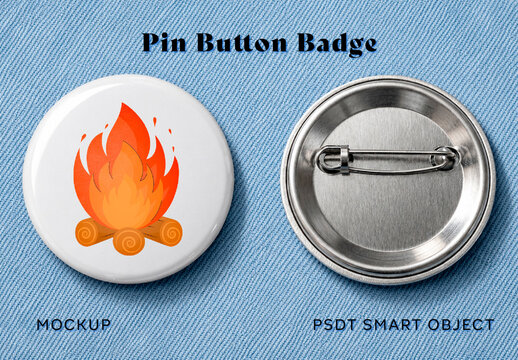 Pin Button Badge Mockup