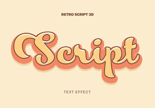 Retro Script 3D Text Effect