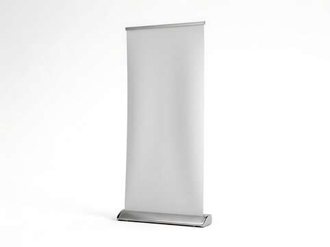 Blank roll up banner display stand for advertising and marketing