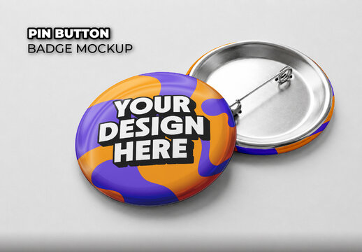 Pin Button Badge Mockup