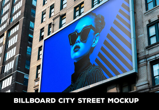Billboard City Street Mockup