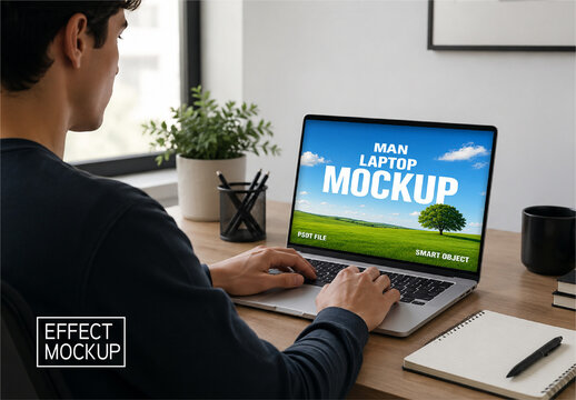 Man Laptop Mockup