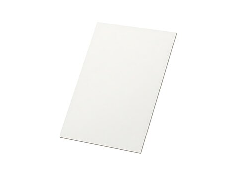 A single piece of blank white paper sheet tilted at an angle