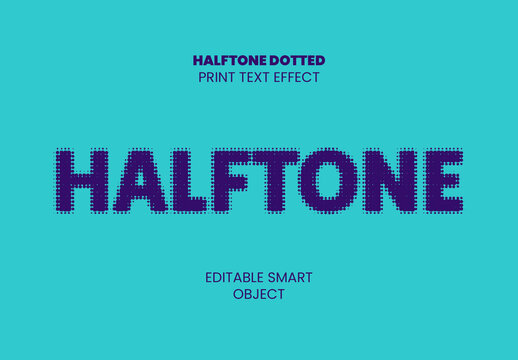 Halftone Dotted Print Text Effect