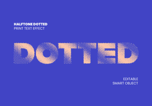 Halftone Dotted Print Text Effect