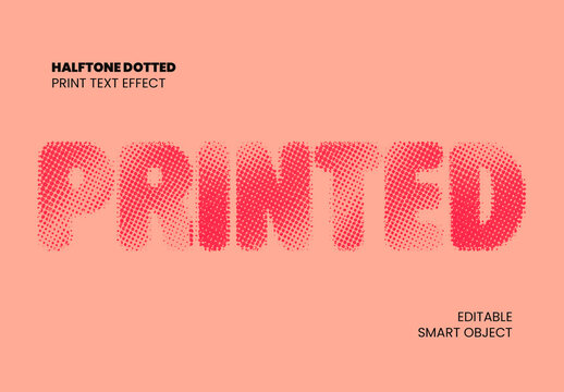 Halftone Dotted Print Text Effect