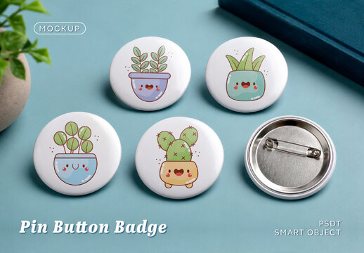 Pin Button Badge Mockup