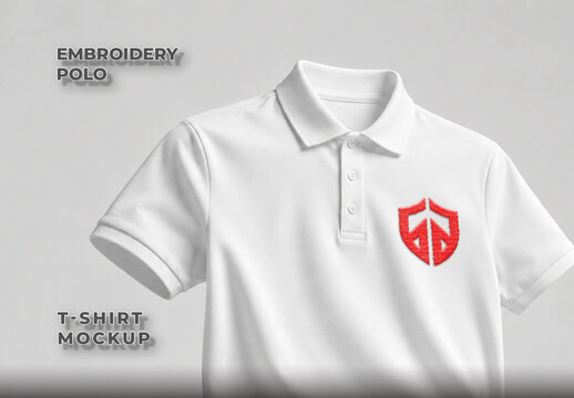 Embroidery Polo T-Shirt Mockup