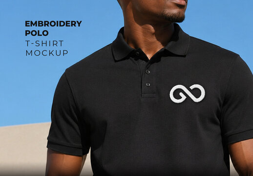 Embroidery Polo T-Shirt Mockup
