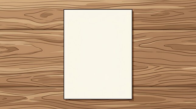 Blank white paper on a rustic wooden background