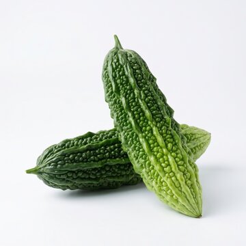 Fresh bitter melon isolated on white background