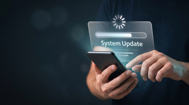 Mobile System Update Progress on Smartphone Touch Interface