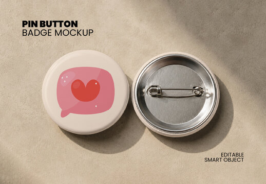Pin Button Badge Mockup