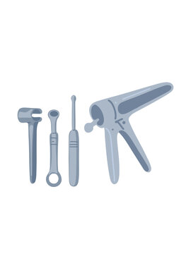proctology examination instruments set vector illustration