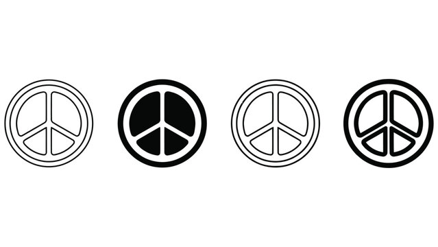 Peace sign icons in different styles