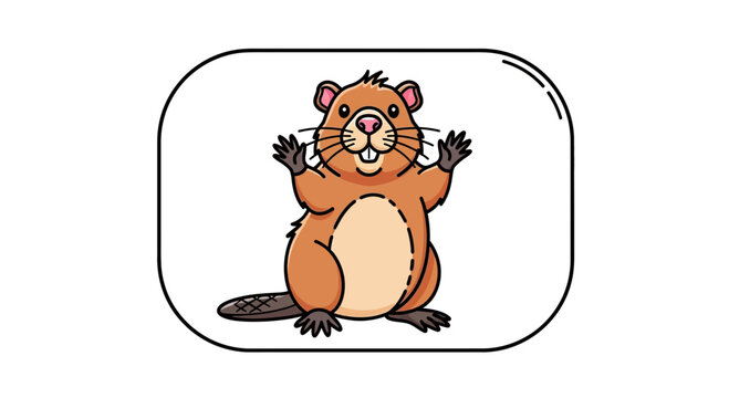 cute beaver cartoon character