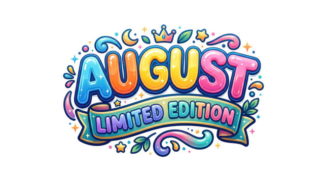 August Limited Edition Colorful Playful Typography Design