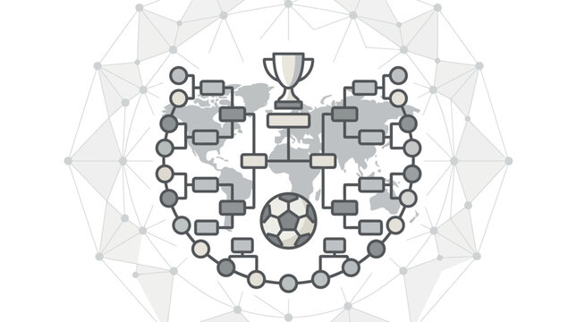 Global soccer tournament network infographic map