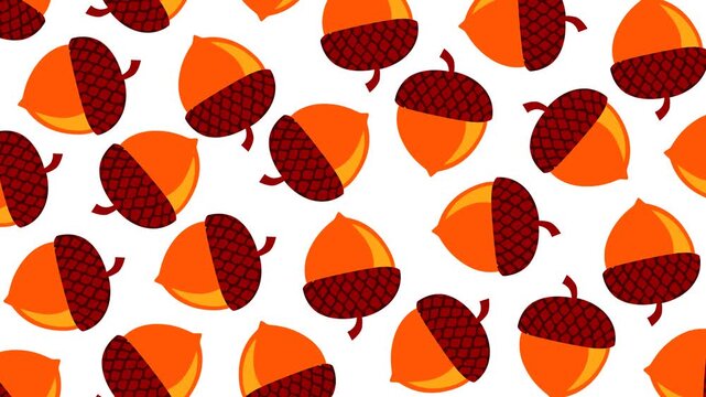 Seamless autumn acorn pattern featuring warm seasonal colors on a clean background
