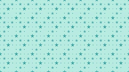 Teal star pattern with dots on mint background