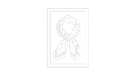 Fototapeta premium Elegant scarf illustration in a frame