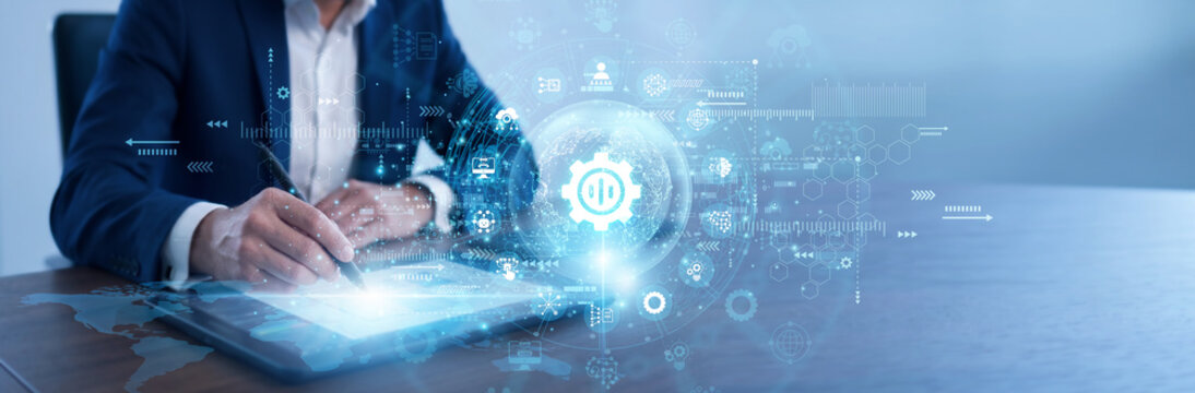 Developer using a tablet to test Natural Language Processing tools. Analyzing speech recognition accuracy and text sentiment analysis scores helps refine how systems interpret human communication.
