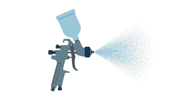 Paint Sprayer in Action Spraying Fine Mist