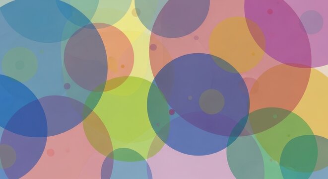 Overlapping circles abstract vector illustration with vibrant color gradients
