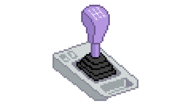 Pixel art car gear stick shift