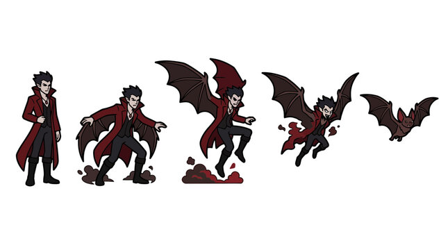 Pixel Art Vampire Character Animation Sequence