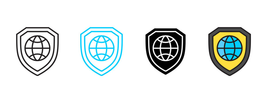 Protection multi - style icon editable vector design concept