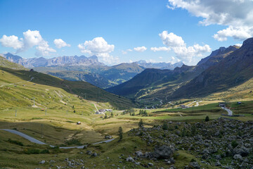 Spectacular alpine panorama beneath a clear blue sky in the Dolomites, South Tyrol © grahof_photo