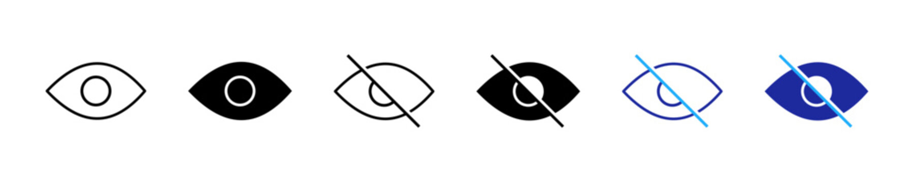 View icon. Open and closed eye symbols for showing or hiding content vector illustration. Privacy and visibility control in user interface symbol. Access management sign vector