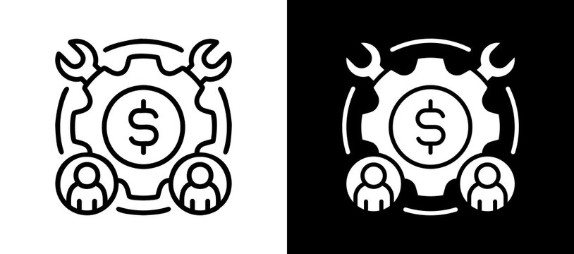 Business Restructuring whiteblack icon