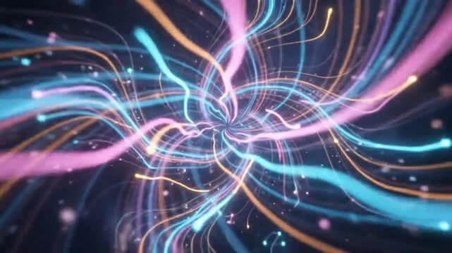 Futuristic Particle Fiber Optic Vortex Motion Background