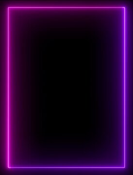 Animation of glowing neon rectangles abstract background. Seamless loop animated rectangle picture frame. live streaming neon text frame animation. Abstract glowing neon light rectangle animation.