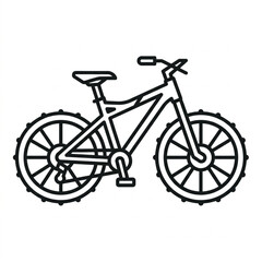 Fototapeta premium Black and white line art bicycle illustration.