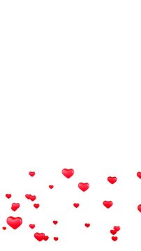 Vertical Pastel Heart Confetti Explosion on White Background