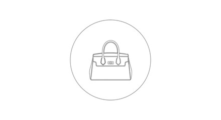 Fototapeta premium handbag icon, simple line drawing